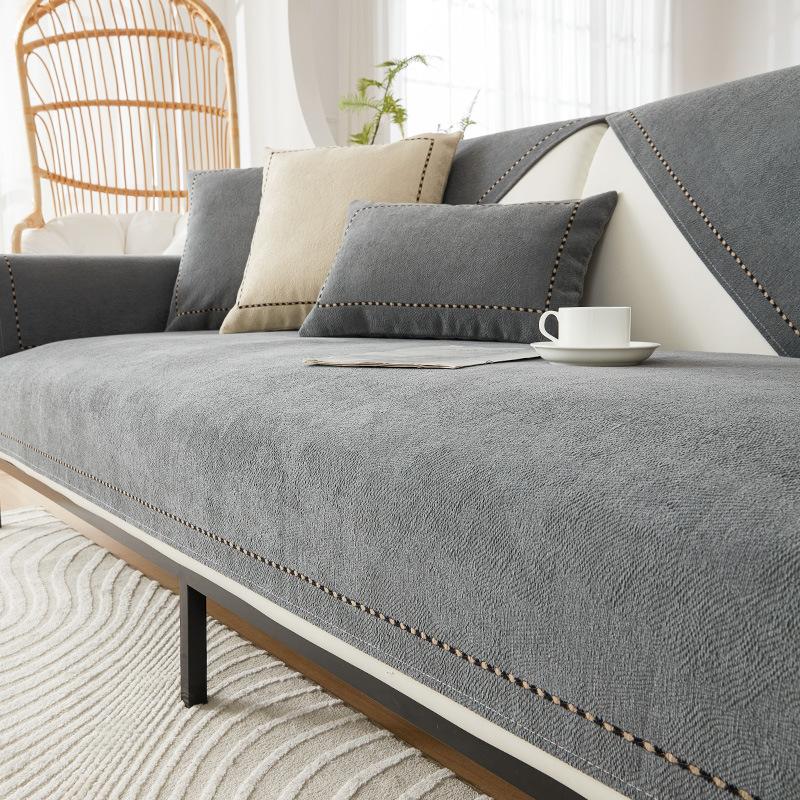 Žinylkový polštář na pohovku Four Seasons univerzální prvotřídní jednobarevný polštář Jednoduchý moderní protiskluzový potah na pohovku