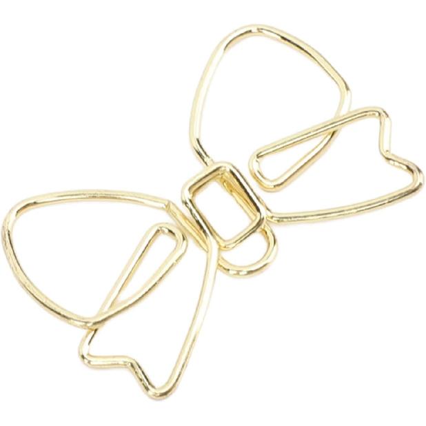 100pcs Cute Bow Metal Paperclips, Gold Bow Paper Clips for Office, School, Home Use with Box, for Bookmarks, Photo Clips, Memo Clips, Calendar