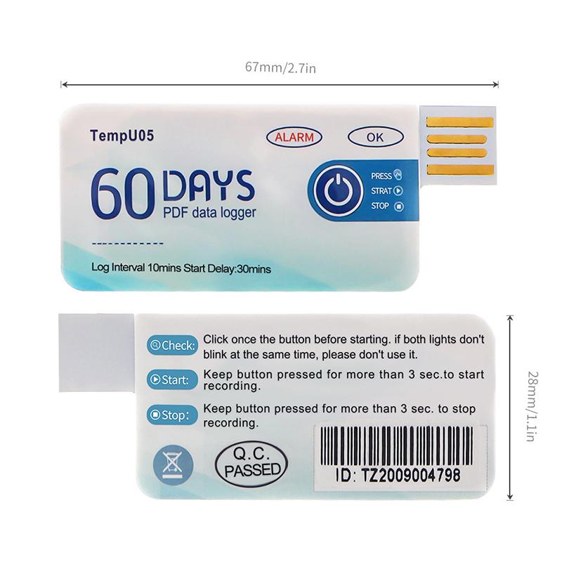 

BHBD-Temperature Analyzer Tempu05 Temperature Data Logger 60 Days Disposable Temperature Analyzer PDF USB