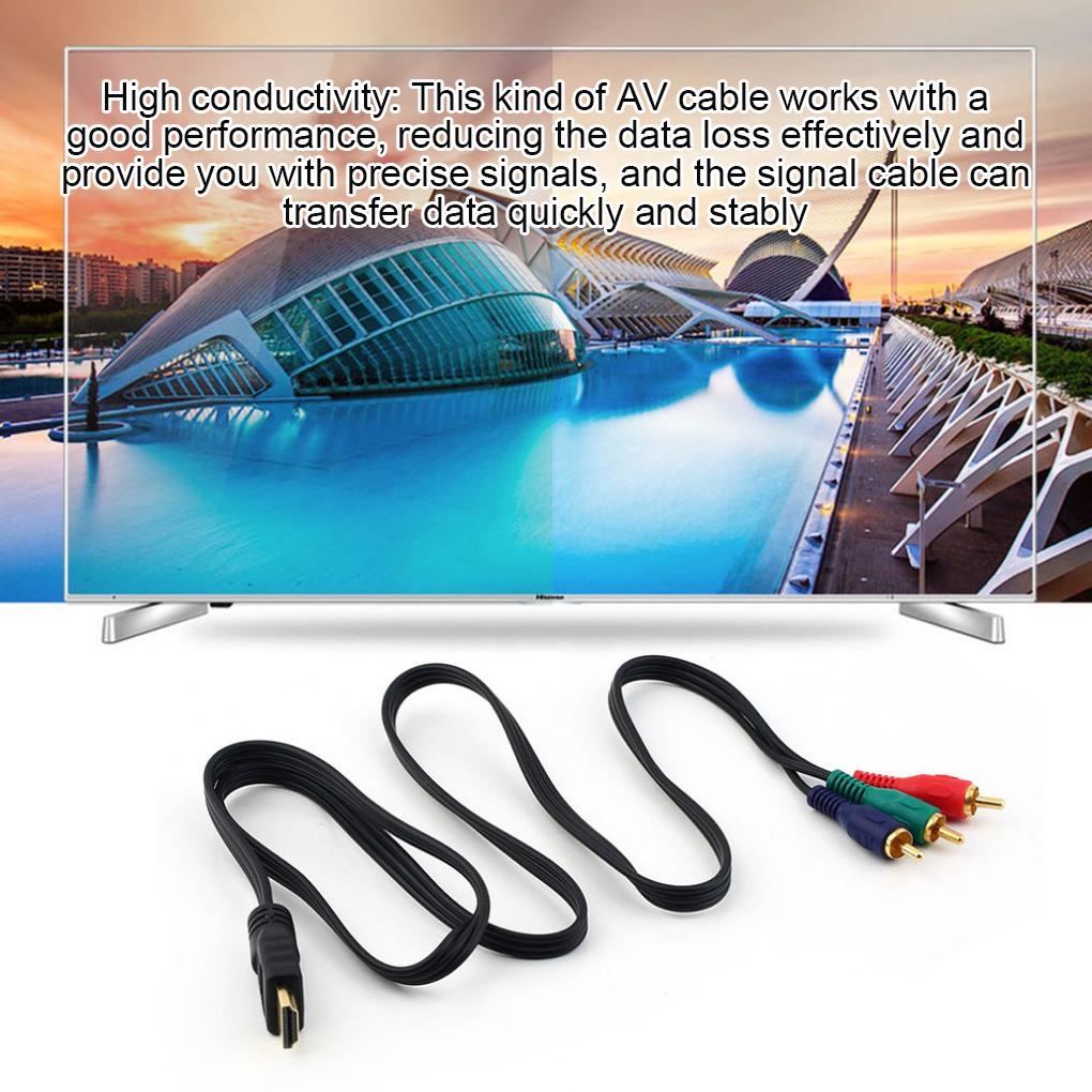 3\-in\-1 Computer Video Adapter HD Male To 3 Audio Video AV Cable Cord Adapter Converter Connector Component Cable