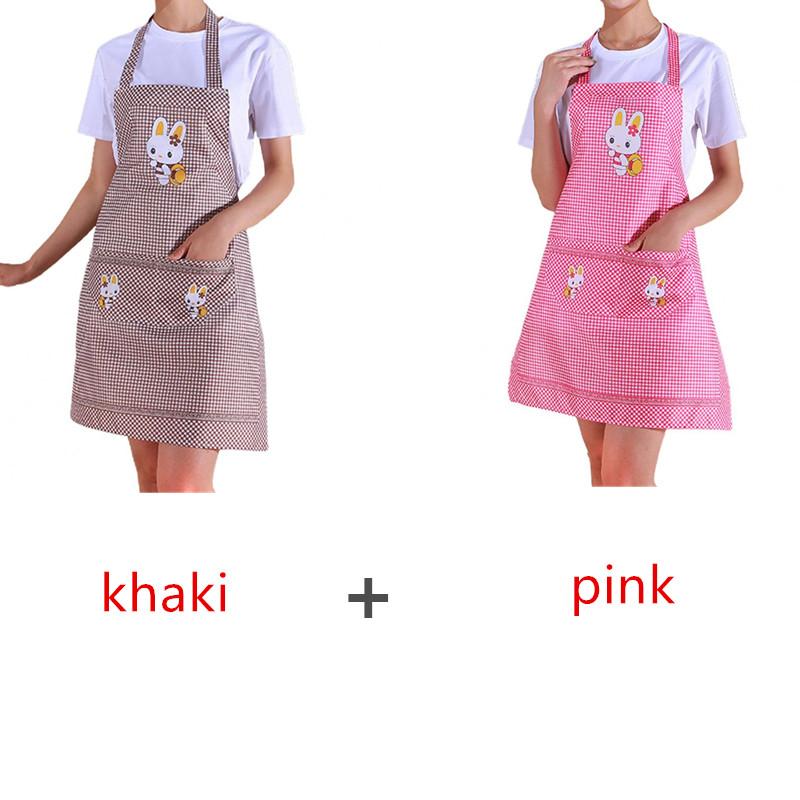 Cute Cartoon Rabbit Women Apron Practical Kitchen Cooking Bib One Size Household Anti Stain Workwear