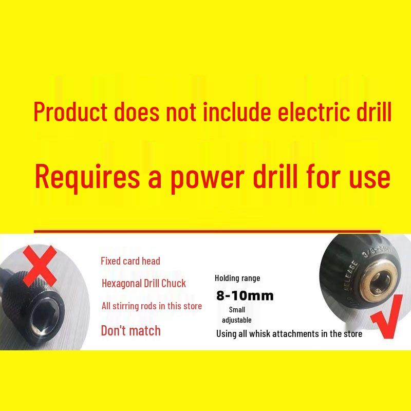 304 Stainless Steel Electric Drill Mixing Rod for Meat, Batter, and Cement