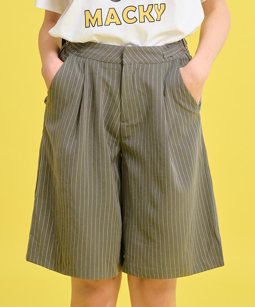 MACKY Striped Bermuda Shorts Gray