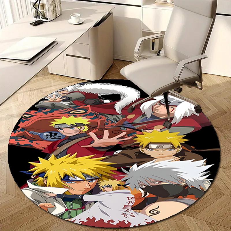 1pc NARUTO (5) Design Printed Area Round Carpet for Bedroom Living Room Home Decor Rugs Mat Non Slip Mat Rug for Bedside