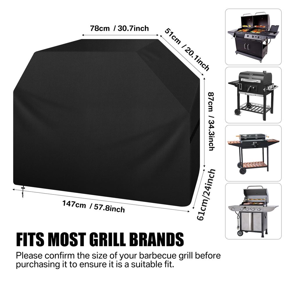 Barbecue Cover with Velcro Large BBQ Grill Cover Windproof UV Resistant 147x61x122CM 190D Heavy Duty Barbecue Gas Grill Cover