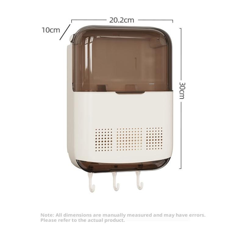 Wall Mounted Kitchen Cutlery Holder Breathable Dust-Proof Utensil Drainer No Punching With Lid Chopstick Storage Box