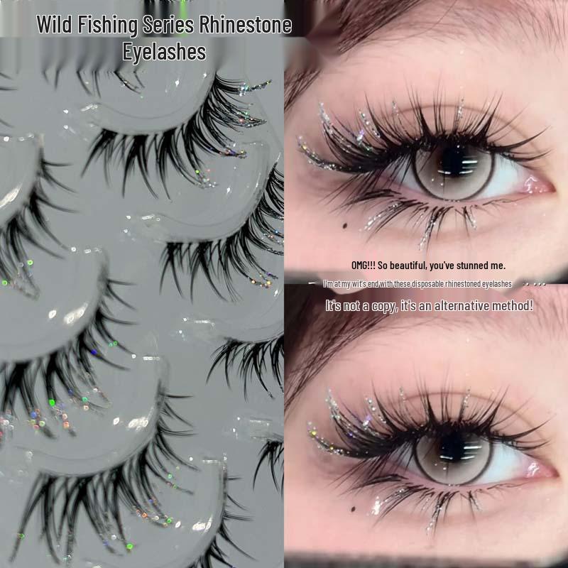 Honig Elfen Fee Strass Falsche Wimpern - Kühl & Klar, Einteilig für Cosplay & Sternenlicht Fotogene Looks