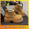 Versatile thick-soled heightening snow warm short boots British retro muffin Martin boots women's 2025 autumn and winter new models