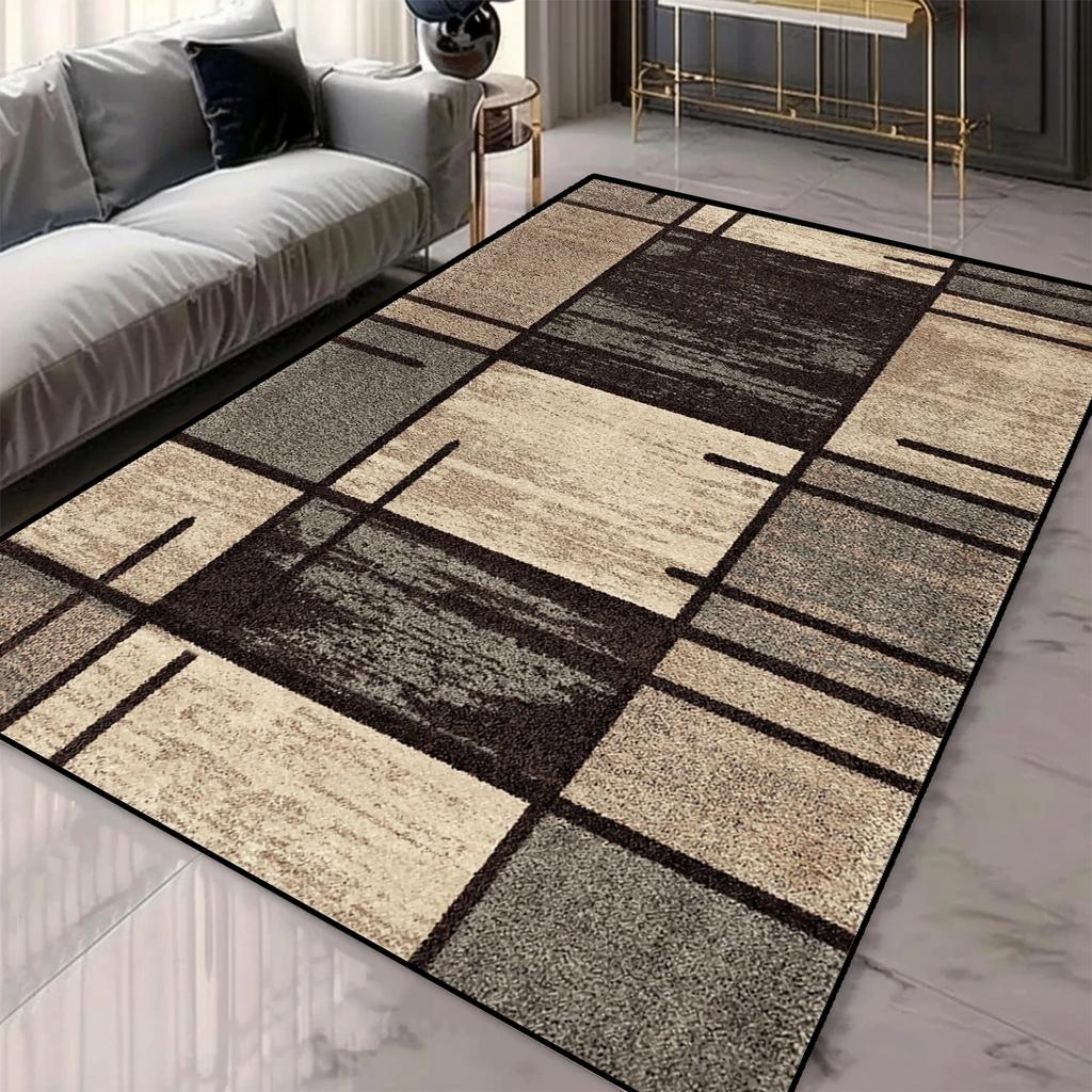 Nordic Style Geometric Pattern Carpet Living Room 120*160cm Large Room Carpet Machine Washing Non-slip European Tatami Mat