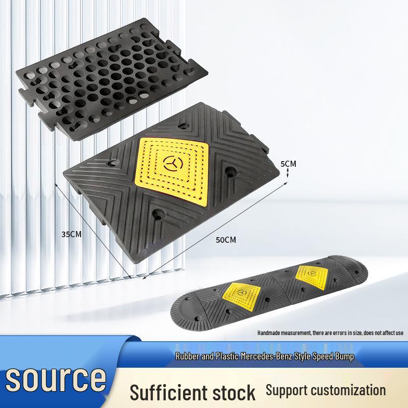 In-Stock Durable Speed Bumps: Thickened Rubber & Plastic for Parking Lot Safety