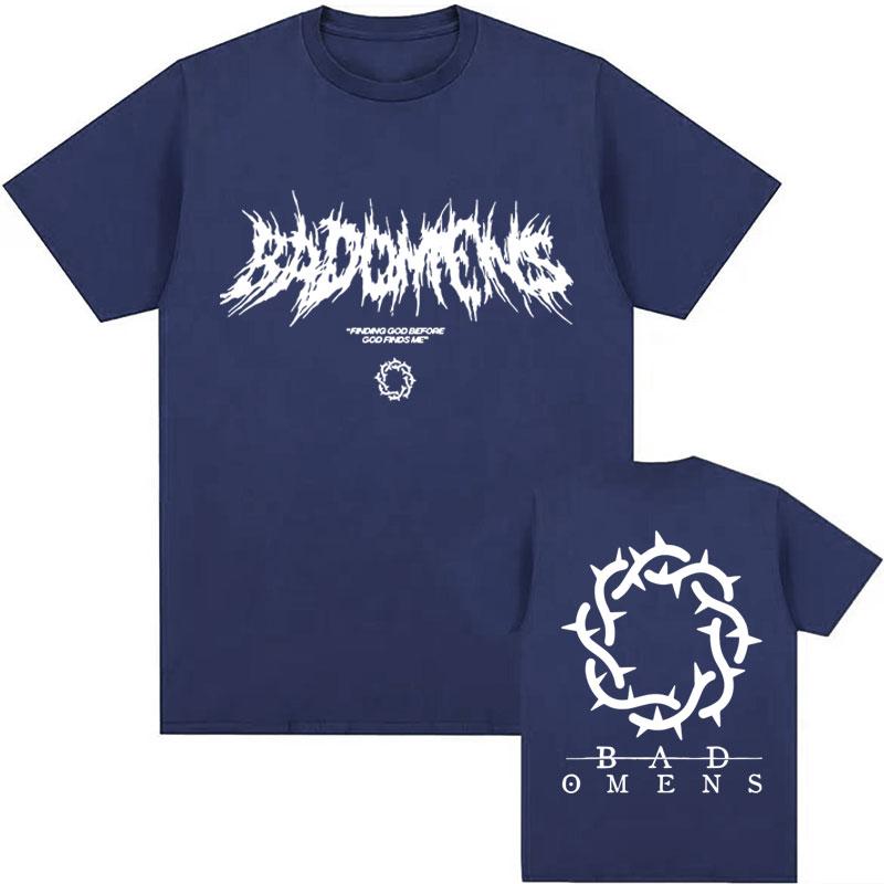 Funny Bad Omens Band Logo Graphic T Shirt Men Women Hip Hop Fashion Vintage T Shirts Male Casual Oversized Short Sleeve Tshirt