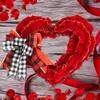 Festival Wedding Party Heart Shaped Plastic Decorative Wreath Front Door Valentine's Wreath
