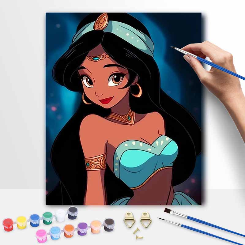 Disney Jasmine oil painting digital painting art kit handmade diy painting home decoration gift 20x30cm