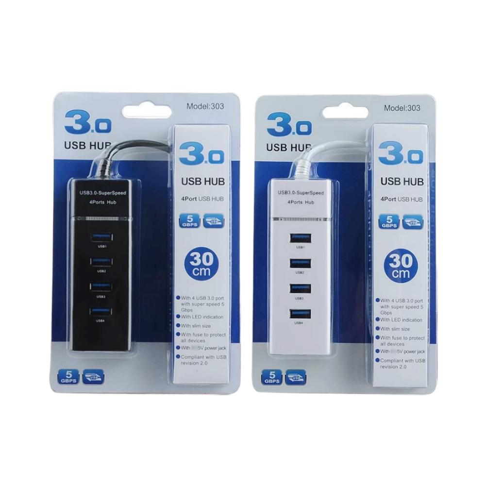 USB 3.0 Hub 4-Port High Speed Splitter Multi USB Extension Adapter For Laptop/PC/Desktop 5Gbps Transfer Plug & Play