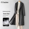 Fanzhen Men's Long Wool Overcoat with Detachable Down Liner