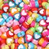 100pcs/lot 8mm Colored Acrylic Beads White Heart Shaped Spacer Beads For DIY Exquisite Bracelet Earrings Gift Supplies Wholesale