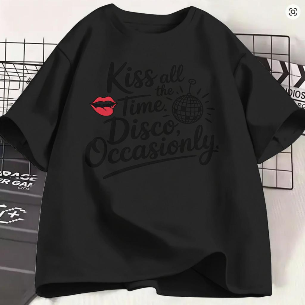 Streetwear T Shirt Summer Kiss All The Time Fashion T Shirts Harrys Styles 2026 100 Cotton Tshirt For Unisex Y2k Retro Clothes