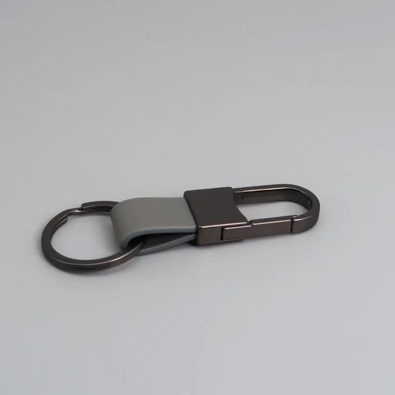 Custom Logo Name Simplicity Matte Finish Metal Leather Keychain with Laser Engraved Keyring Key Ring Chains Creative for Gif
