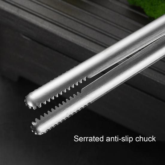 Kitchen Cooking Tongs Stainless Steel Kitchen Tweezer Tong with Precision Serrated Non-Slip Tips for Frying Plating