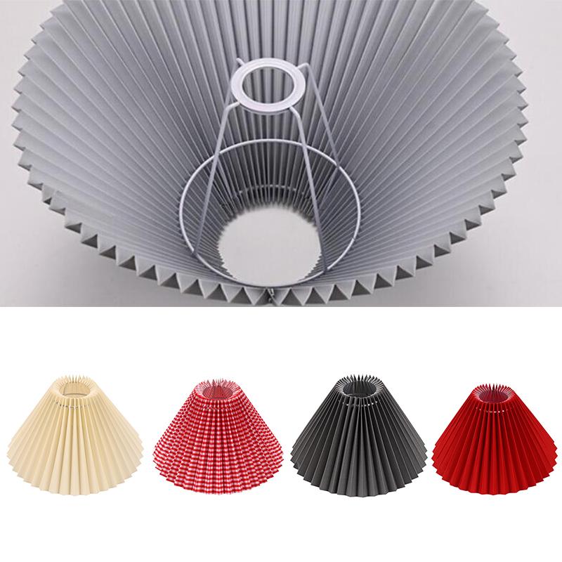 Minimalist Pleated Lampshade Modern Style Table Lamp Cover Washable Light Cover For Pendant Floor Lamp Retro Chandelier Cover