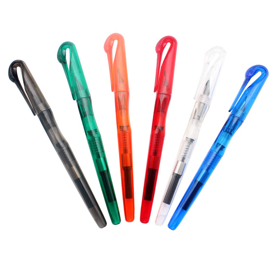 Gullor Jinhao Fountain Pen Shark Fine Set of 6 Candy School Template Multicolor Design, Nib, Colors, Supplies, Gift,