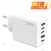 120W USB C Charger Fast Charging Type C 3 PD + 2 USB QC3.0 Mobile Phone Adapter For iPhone 16 Xiaomi Samsung Ipad Realme Tablet