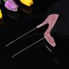1Pcs High Heel Cake Topper Rose Gold Glitter Alloy Rhinestone Party Decoration Birthday Wedding Cake Pick Cupcake Food Supplies