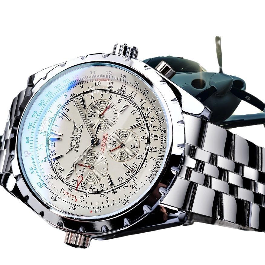 Jaragar Men'S Fashion Casual Hollow Multifunctional Large Dial, Automatic Mechanical Watch