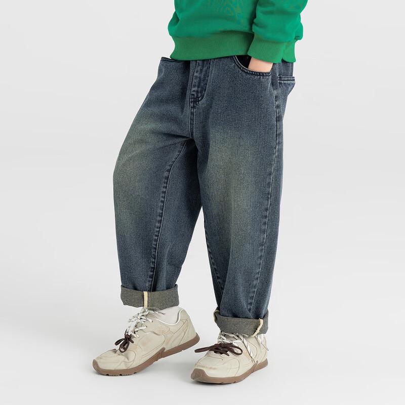 Boys' Retro Loose Fit Washed Denim Jeans