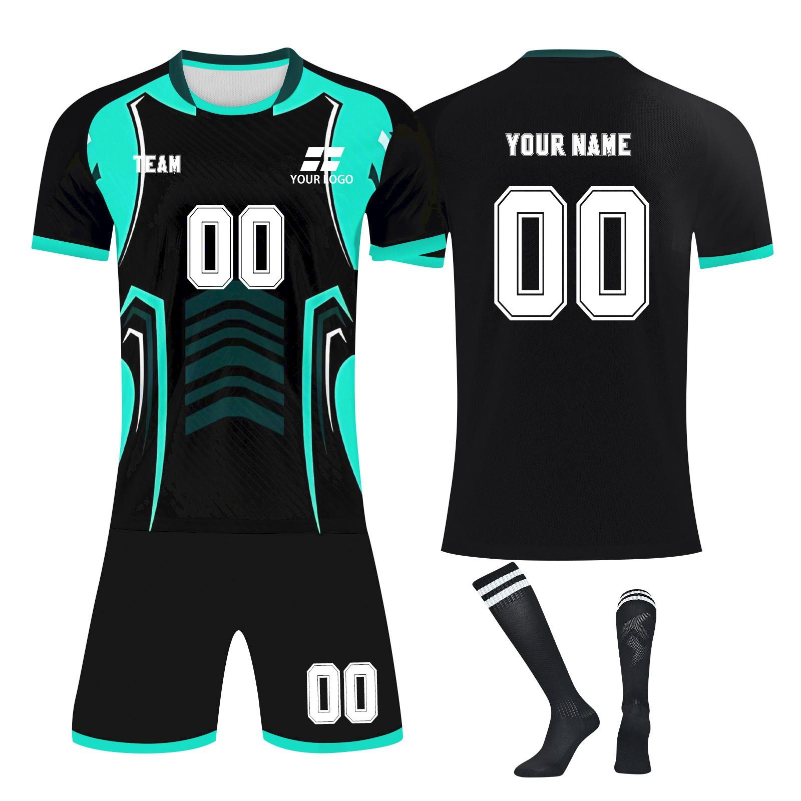 

Комплект персонализированных рубашек для мужчин и девочек с именем и номером, футбольные майки на заказ для мальчиков, тренировочный костюм 16 циан