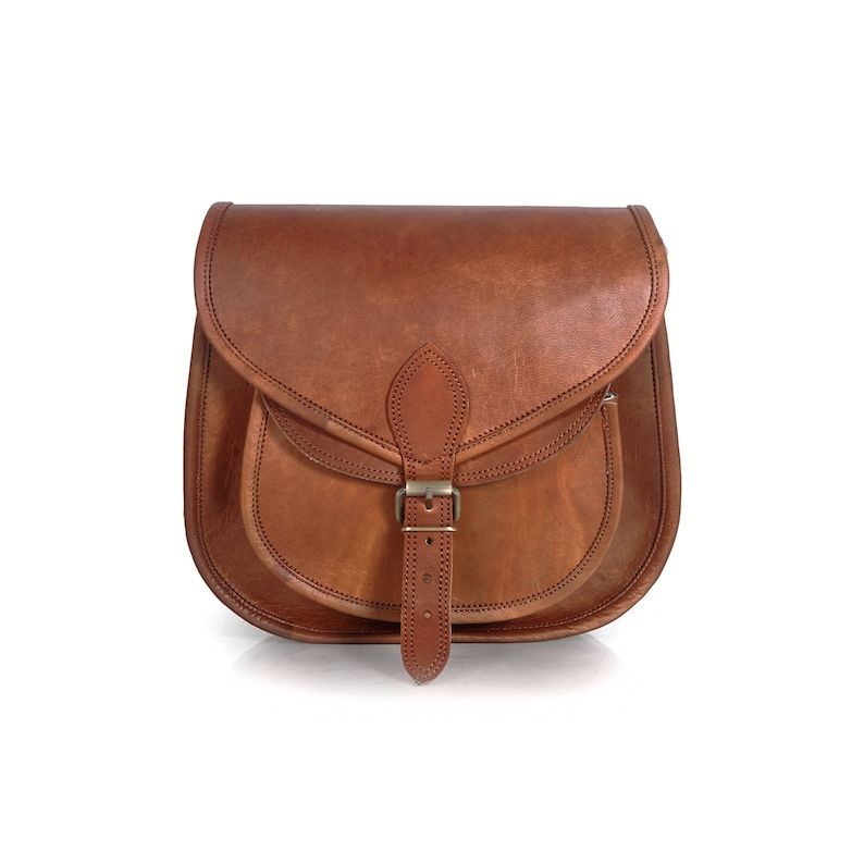 Goat Leather Crossbody Bag for Women | Handmade Vintage Brown Purse | Small Leather Satchel | Shoulder Bag | Gift for Her