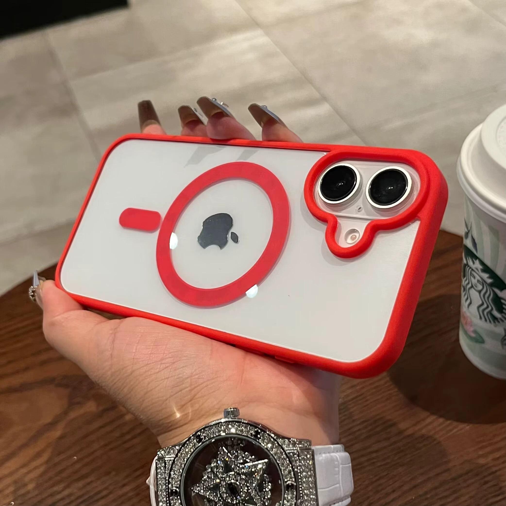 

Роскошный противоударный чехол Magsafe для беспроводной зарядки для iPhone 16 17 15 14 Plus 13 12 11 Pro Max Прозрачный Магнитный Прозрачный Бампер For iPhone 16Pro max