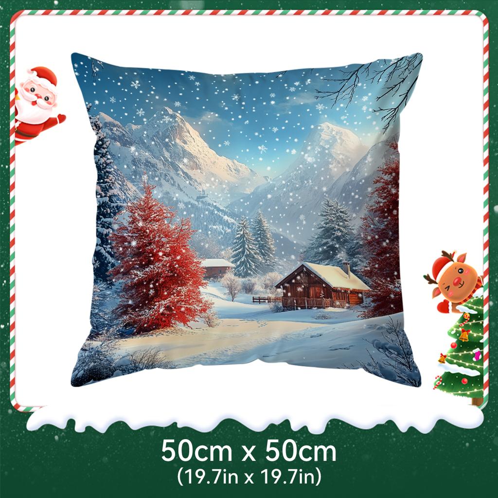 Winter Snow Scenery Pillowcase Printed Polyester 40/45/50Cm Throw Pillowcover Decorative Sofa Cushion Pillowslip Home Decor