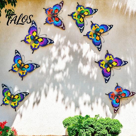 Rustproof Metal Wall Art Butterfly Decor for Garden Yard Patio, Large Iron Patio Decorations Hanging Sculpture, Outdoor Fence Farmhouse Decorative