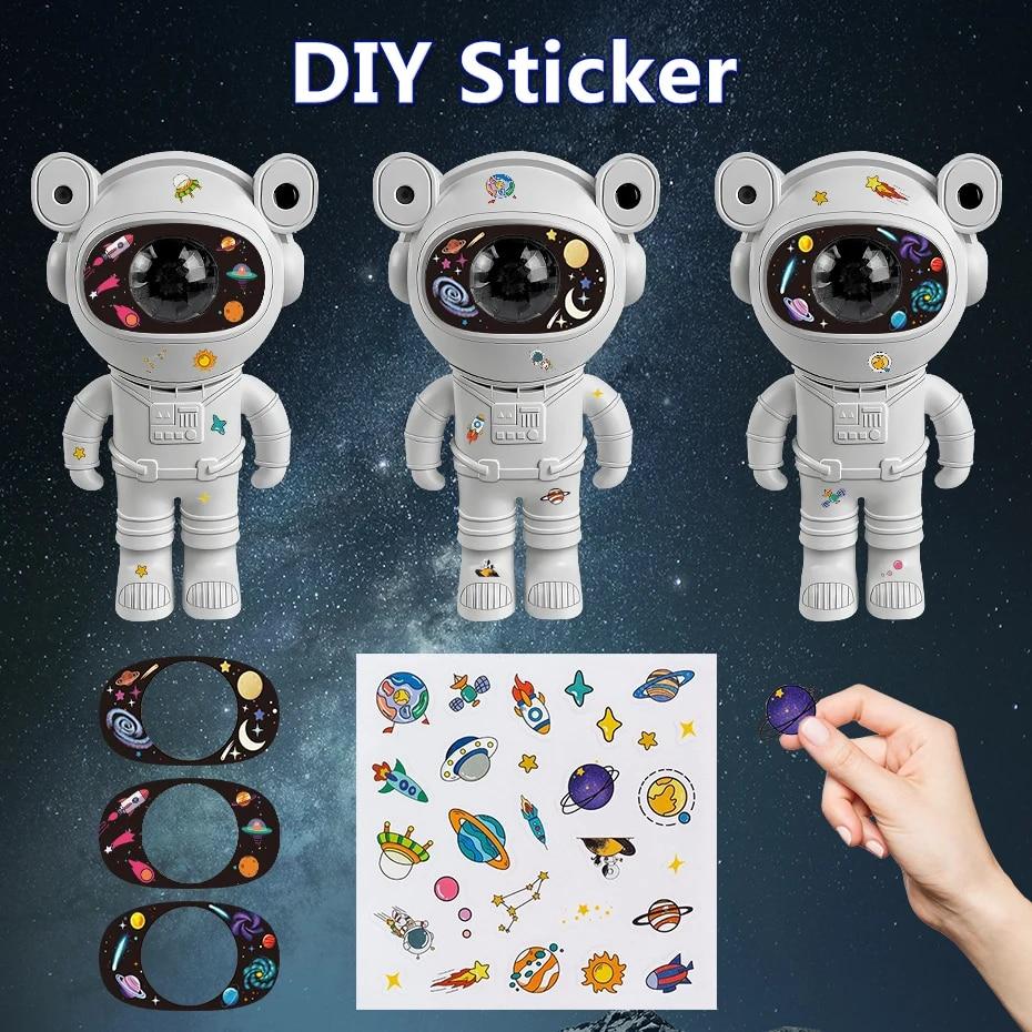 Kids Star DIY Projector Night Light with Remote Control 360 Adjustable Design Astronaut Nebula Galaxy Lighting Bluetooth Speaker
