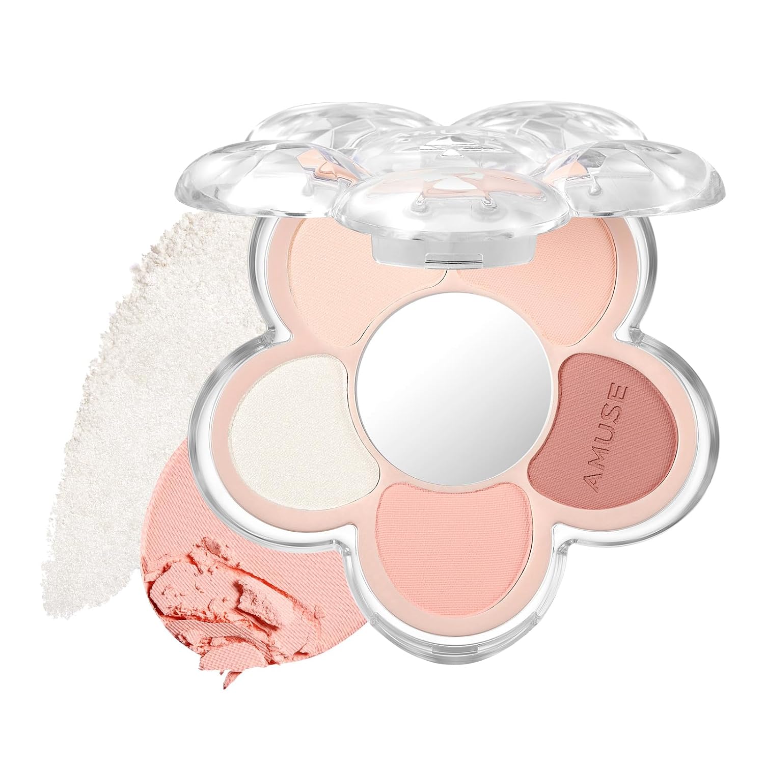 AMUSE Flora Eye Palette 01 Peach Eyeshadow Multi Makeup Coral Warm Undertone Highlight Korean Cosmetics