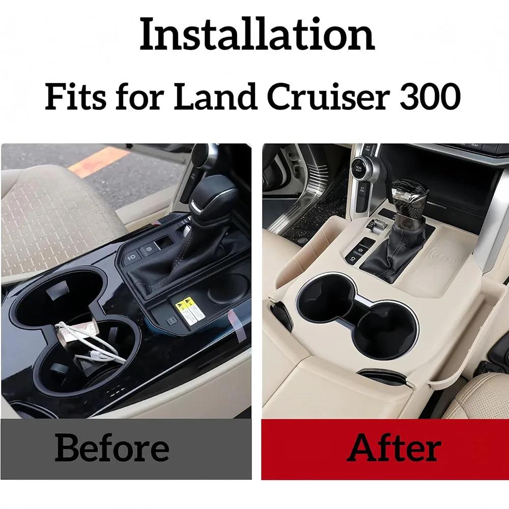 LHD Silicone Center Console Organizer Tray for Toyota Land Cruiser 300 LC300,21-25 Cup Holder Insert Pad Dust Proof Gear Cover