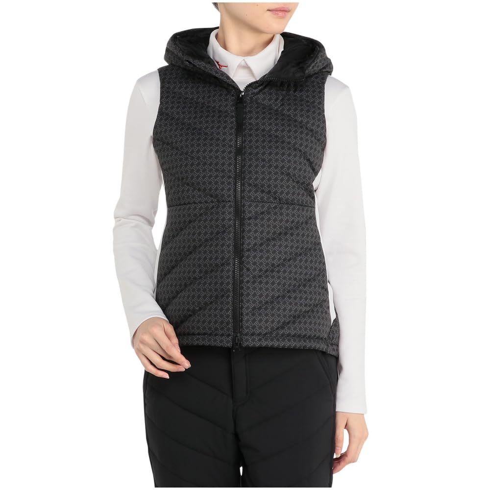Mizuno Breath Thermo Tech Lining Down Vest with Size M Heat-Generating Material, Women's, Black, (E2MEB702)