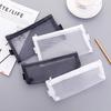 Transparent Mesh Pen Case Holder Pencil Bag Students Stationery Storage Pouch