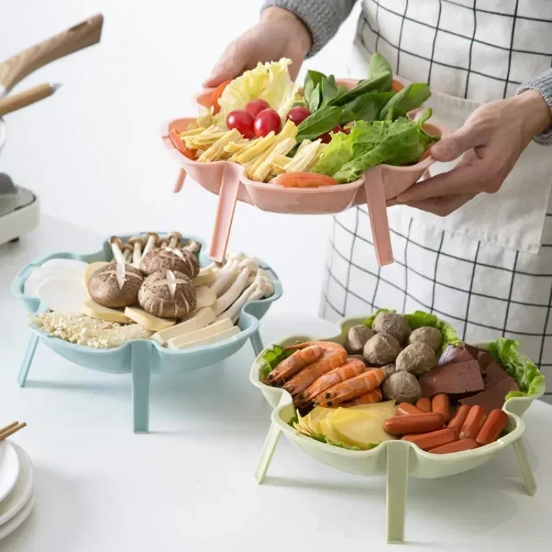 Convenience Household Tools Can Be Superimposed Flower Plate Side Dish Tableware Fruit Small Plate Dessert Plate Accessories