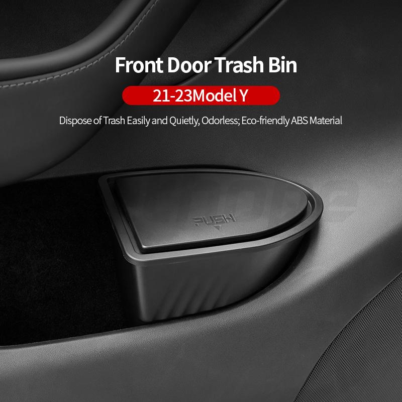 Futope 2pcs Tesla Door Trash Can for Tesla Model Y 2018-2023 Door Storage Box Interior Storage Modification Accessories