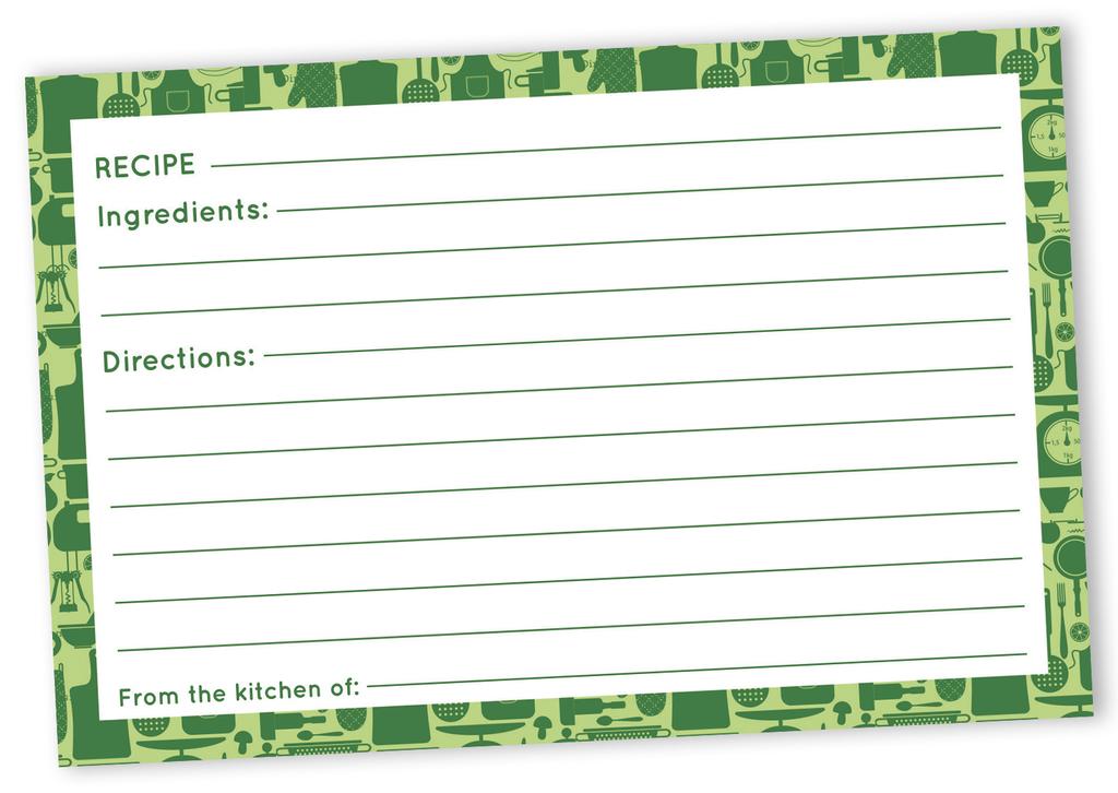 Inkdotpot Recipe Card 6x4 inch Single-Sided Recipe Design Cards Border Recipe Cards Wedding-Bridal Shower-Baby Shower- Pack of