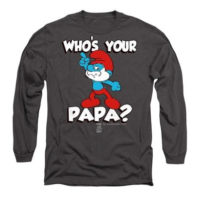 The Smurfs Unisex Adult WhoÂ´S Your Papa Smurf Long-Sleeved T-Shirt