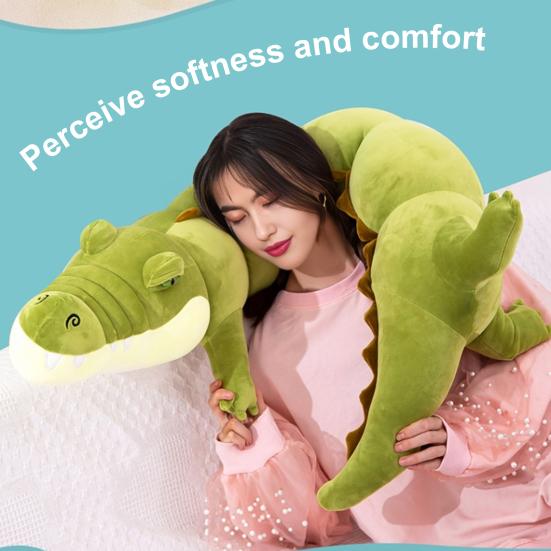 Long Crocodile Plush Pillow Soft Segmented Stuffed Animal for Hugging & Decor Unique Gift for Kids Adults