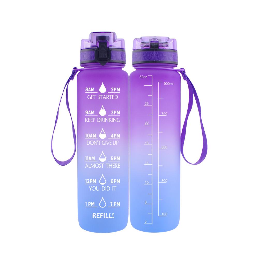 1000Ml Large Capacity Men's and Women's Matte Feel Sports Water Cup with Time Scale Kettle