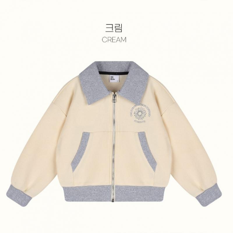  Olivan  Color Embroidery Pocket Hoodie Zip Up  2Color 