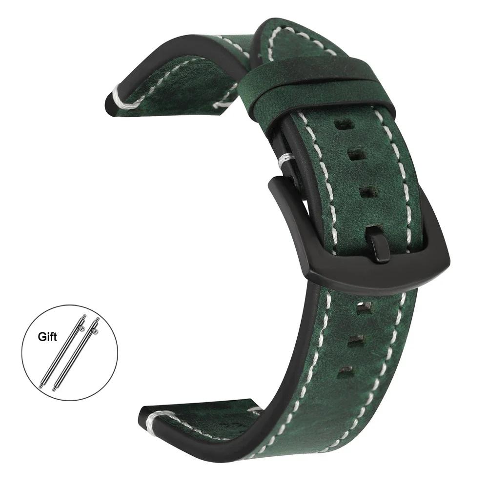 Retro Calf Leather Strap 18mm 20mm 22mm 24mm Wrist Belt Universal Replacement Watchband Quick Release Soft Bracelet Accessories