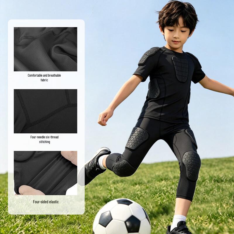 TLXT Honeycomb Protective Knee-Integrated 3/4 Length Impact Shorts