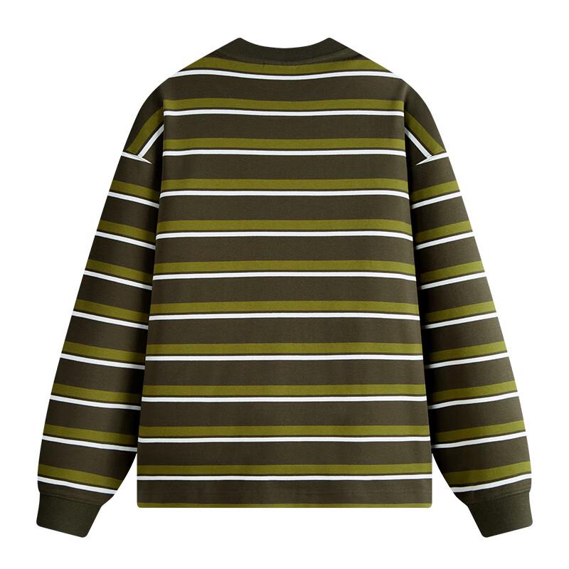 NVG·YOUNG Men's Casual Striped Cotton Long-Sleeve T-Shirt