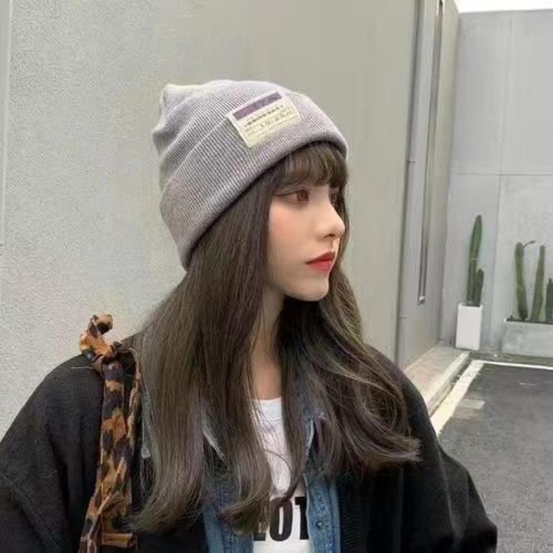 Wool hat women's autumn and winter tide warm knitted hat fashionable solid color face small melon skin cold hat